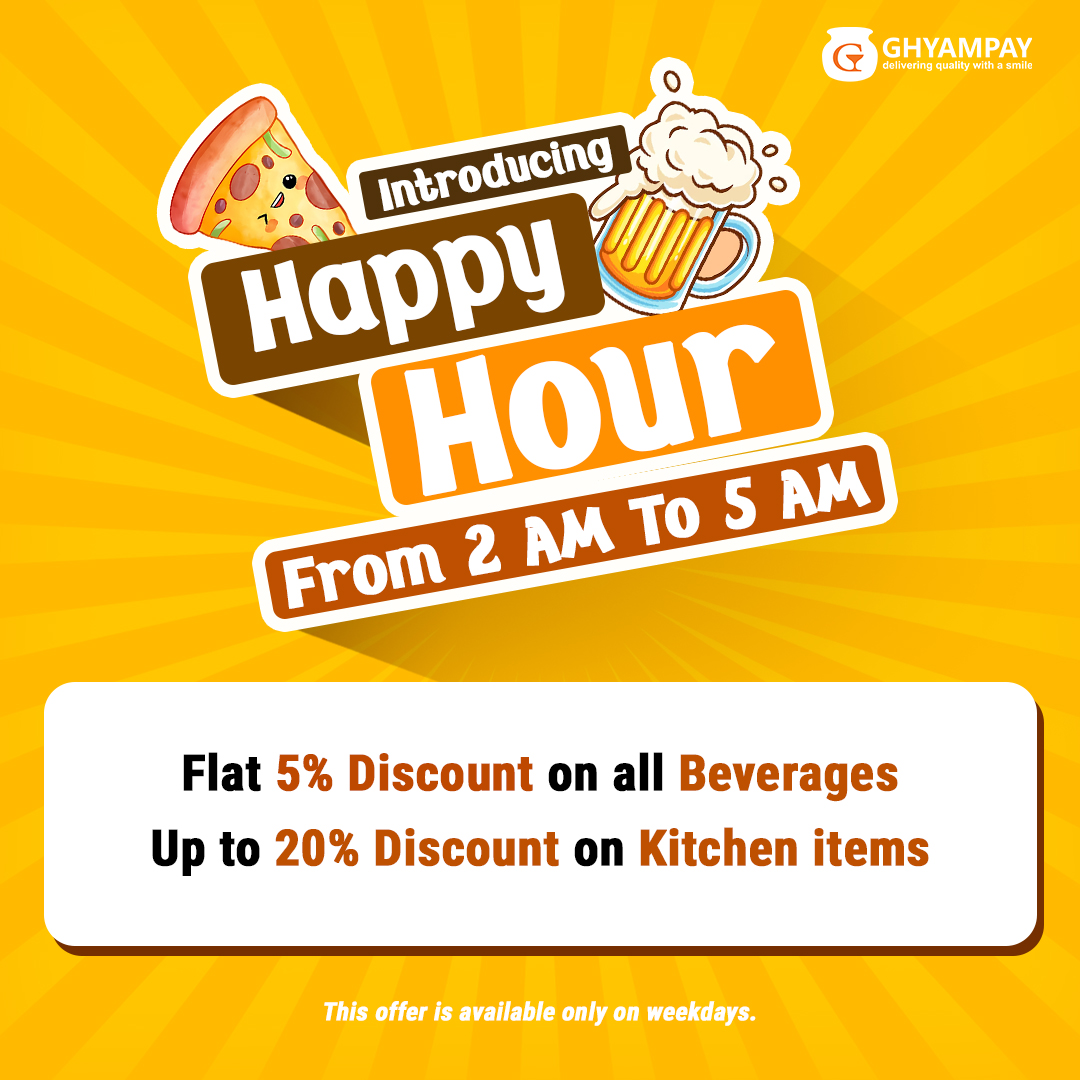 Food delivery service in Kathmandu - Ghyampay - Happy Hour